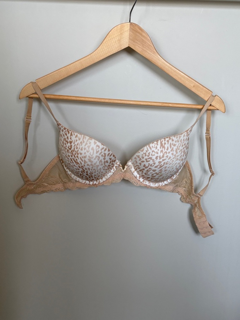 La SENZA Beige and White Leopard Lace Push-Up Bra